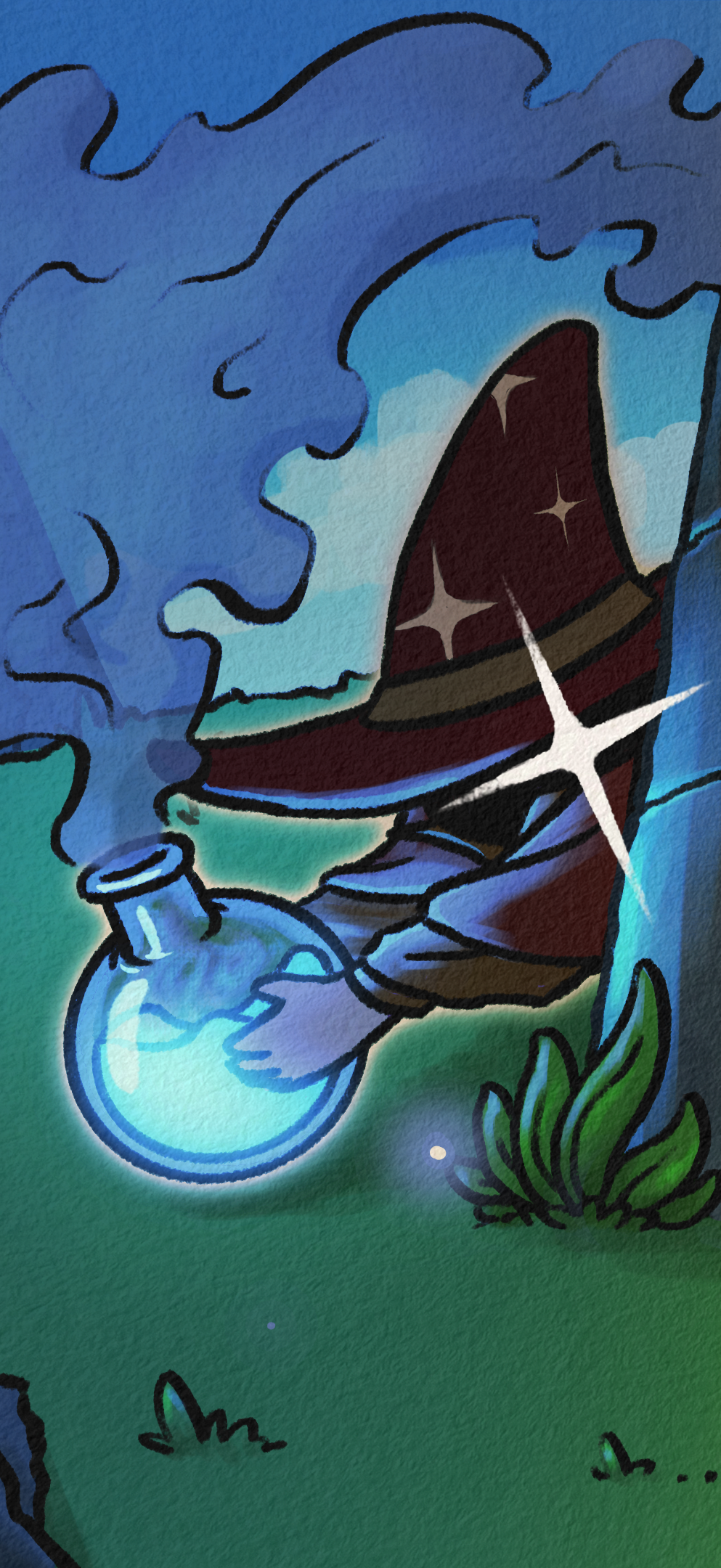 Smokin Potions promo art (Wizard placing sneaky Potion)