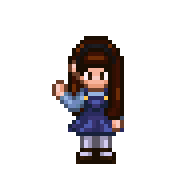 Animated pixel art of the mini waving