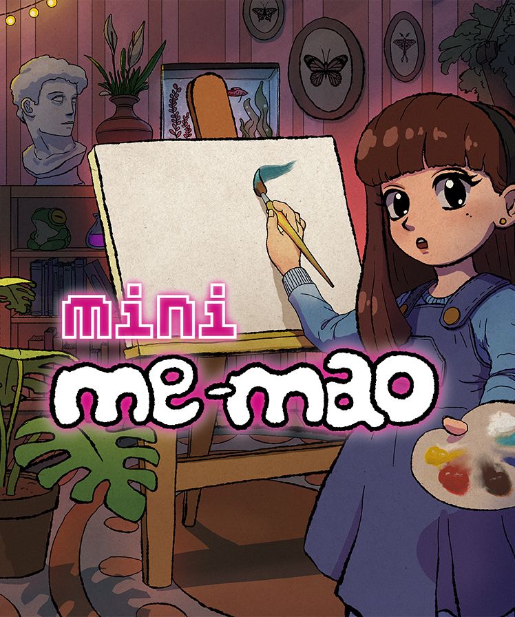 Vertical crop of the Mini Me-Mao capsule art with the logo across the lower half